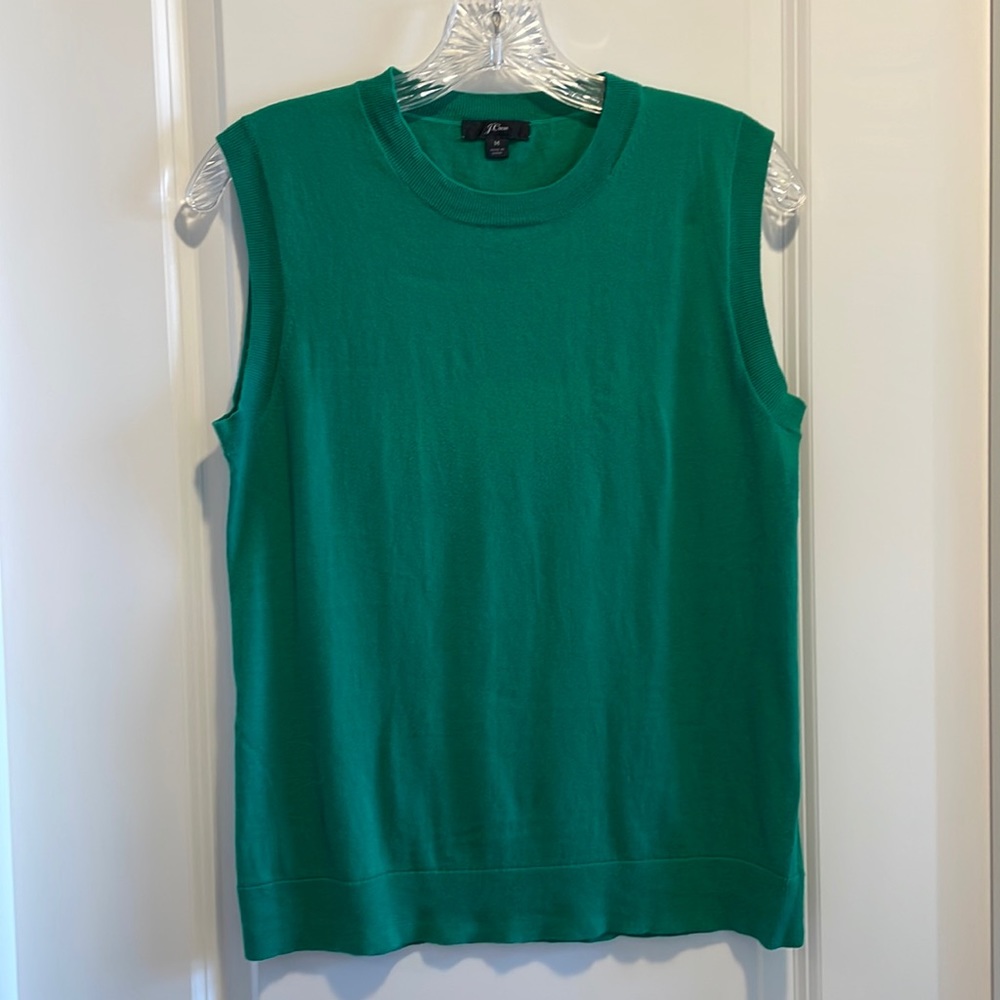 J Crew sleeveless green sweater size M